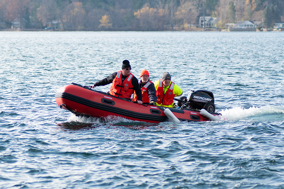 Image of rescue boat on water.